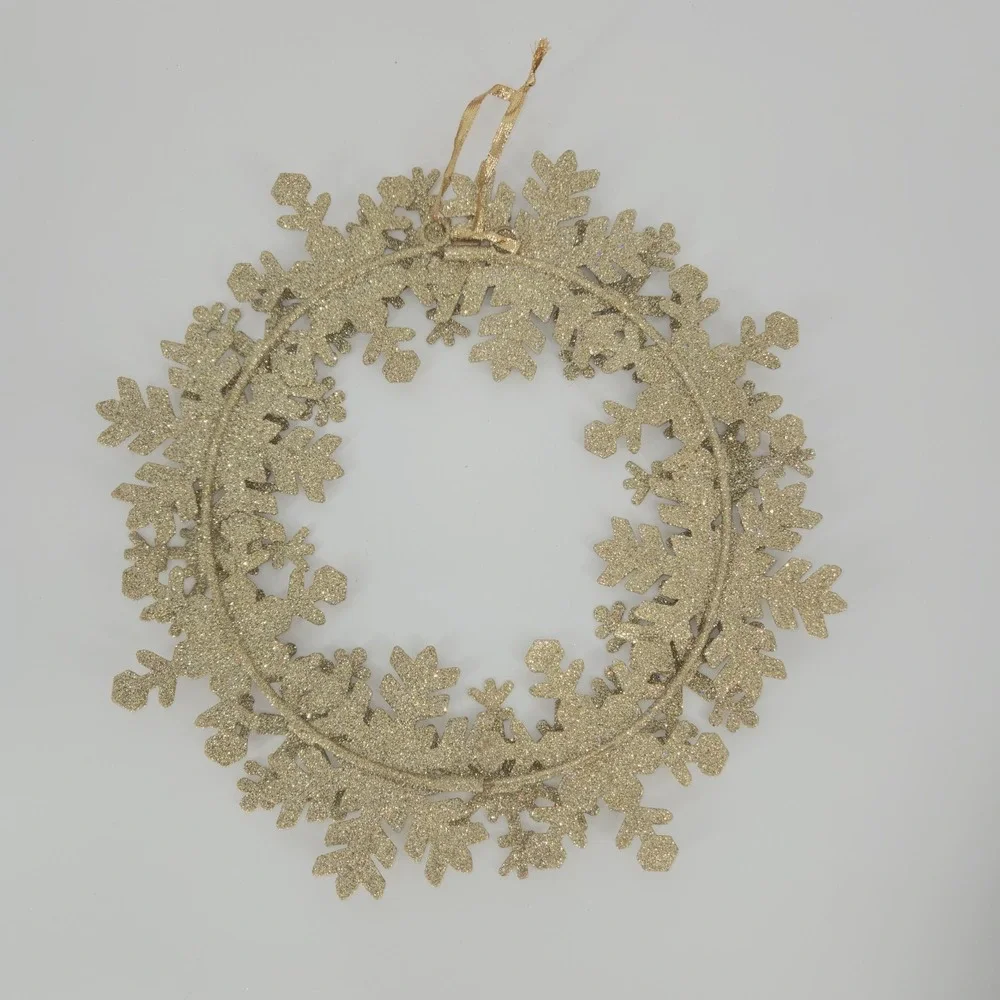 Avon Glitter and Gold 3D Holiday Wreath 14in Snowflake Christmas Decor 2010 Box